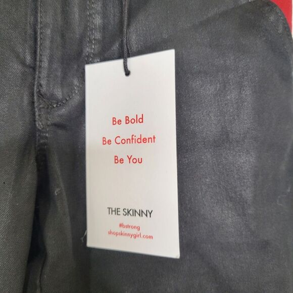 Skinnygirl Jeans The Skinny Marie Sky Black Red Coated Skinny Mid-Rise Size 25/0 - Picture 10 of 10